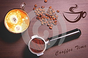 Ground and Grain Coffee in a Mug