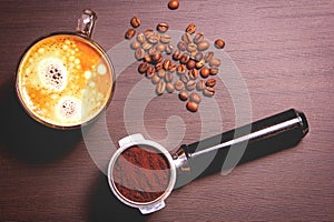 Ground and Grain Coffee in a Mug photo