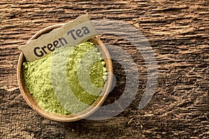 Ground green tea powder