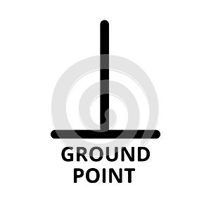Ground icon, sign. Electrical symbol isolated on white background. ESD, EPA. Common ground point. Electrostatic
