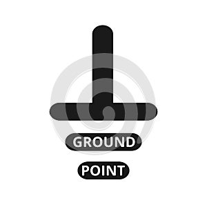 Ground icon, sign. Electrical symbol isolated on white background. ESD, EPA. Common ground point. Electrostatic