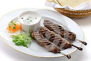 Ground lamb kebab