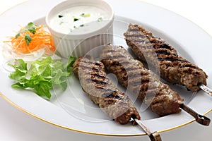 Ground lamb kebab