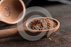 Ground Nutmeg on a Teaspoon