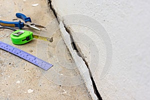 The ground  outside home subsidence