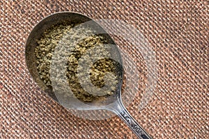 Ground Sage on a Vintage Spoon