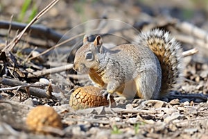 ground squirrel nibbling on a nut