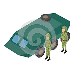 Ground troops icon, isometric style