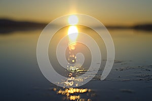 Ground water great salt lake sunset