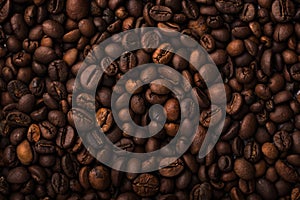 Grounded coffee, beans, coffe maker and spicces