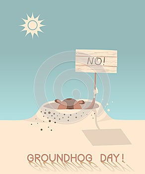 Groundhog day cartoon illustration photo