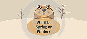 Groundhog Day Graphic: Minimalist Design for Seasonal Marketing and Advertising photo