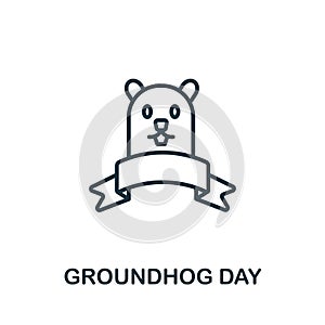 Groundhog Day icon from hollidays collection. Simple line Groundhog Day icon for templates, web design and infographics