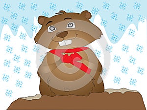 Groundhog Day Winter prediction illustration