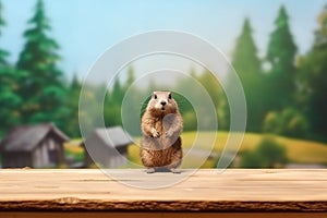 Groundhog forest animal. Generate Ai