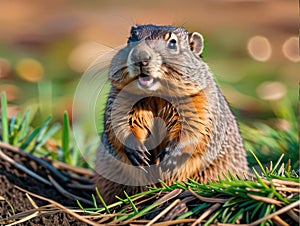 GroundHog looking for its shadow photo