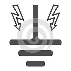 Grounding solid icon, Safety engineering concept, Electric earthing sign on white background, Electrical grounding icon