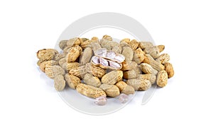 Groundnuts peanut on white background