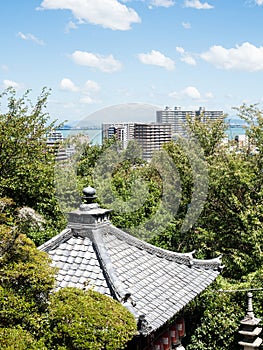 On the grounds of Miidera, temple number 14 of the Saigoku Kannon pilgrimage