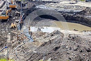 Groundwater in excavation pit