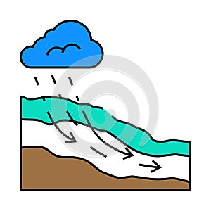 groundwater flow hydrogeologist icon color illustration photo