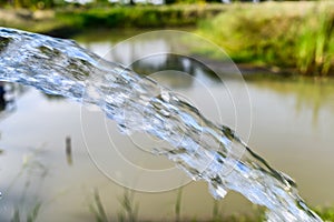 Groundwater gushing in pond