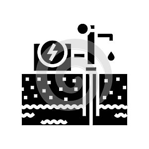 groundwater sampling hydrogeologist glyph icon vector illustration