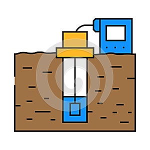 groundwater sampling hydrogeologist icon color illustration photo
