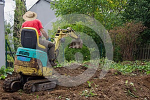 Groundwork with a mini digger