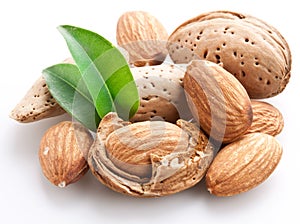 Group of almond nuts.