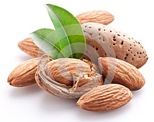 Group of almond nuts.