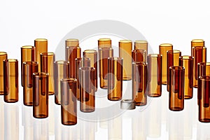 Group of amber vials photo
