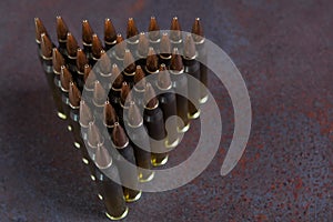 Group of ammunition geometrically placed
