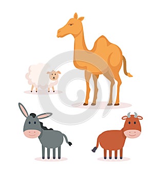 Group of animals manger characters