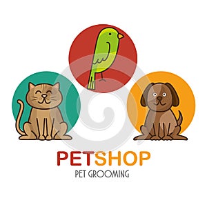 Group animals pet shop