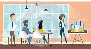 Group of architect engineering plan of new house.