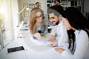 Group of architects working on project