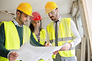 Group of architects working on a project