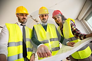 Group of architects working on a project