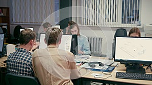 Group of Architects is Working at their Computers on Projects in the Office