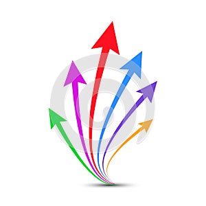 Group arrows directed upwards - vector