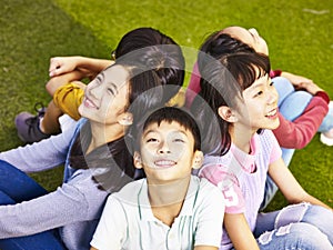 Group of asian elementary schoolchildren