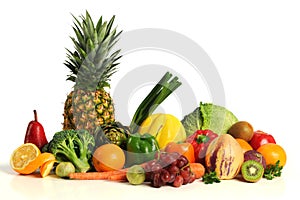 Group of asorted fruits and vegetables