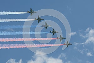 A group of assault plane Sukhoi Su-25 Grach (NATO reporting name: Frogfoot)