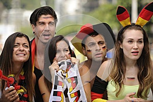 Group of astonish German sport soccer fans