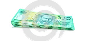 A group of Australian banknotes isolated on white background with clipping path. I