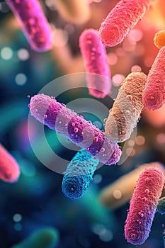 Group of bacteria close-up