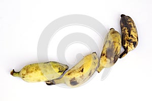 Group of bananas isolated on white background