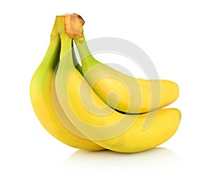 Group of bananas on white background