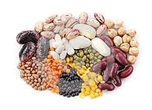 Group of beans and lentils photo